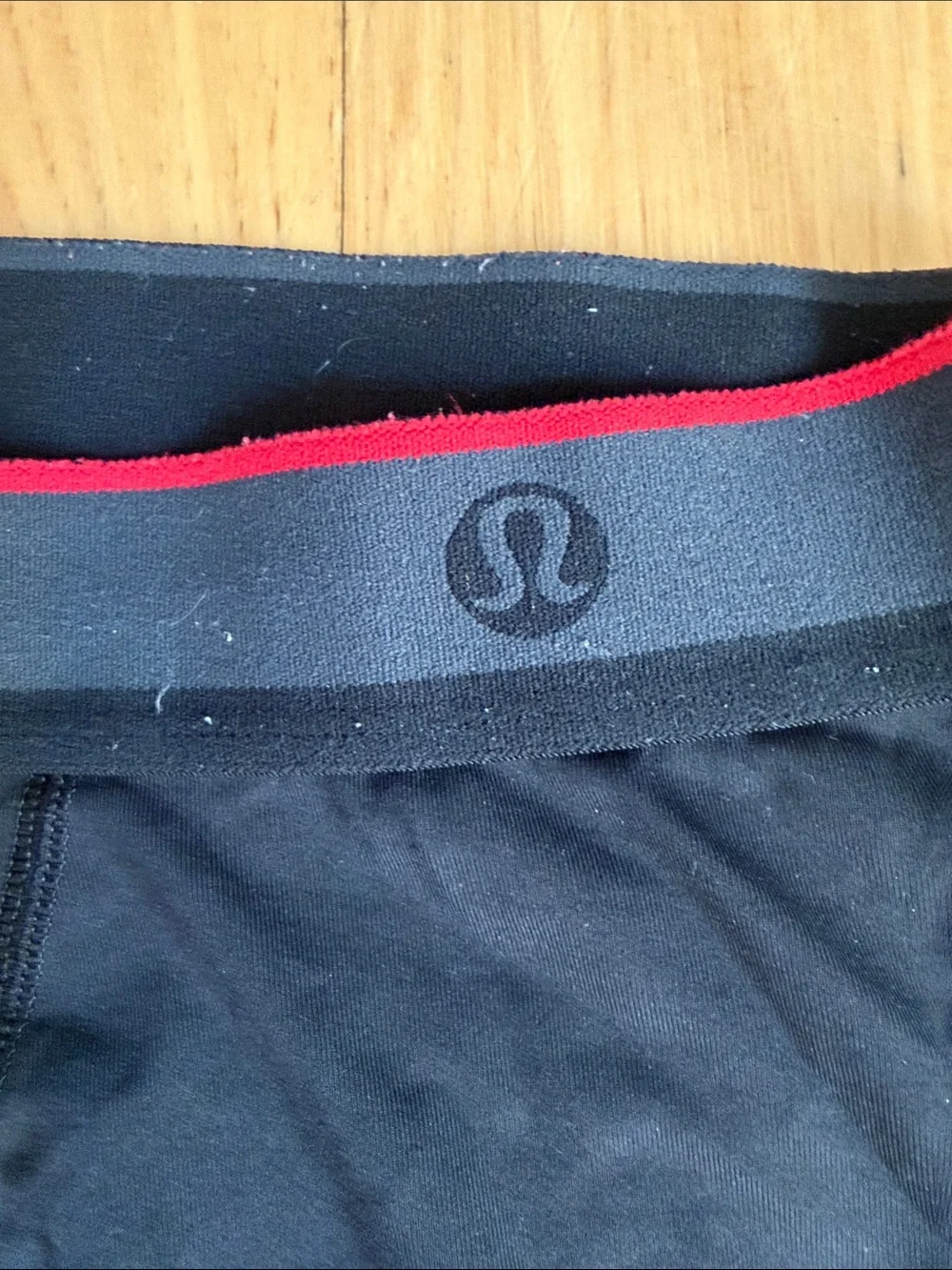 lululemon athletica Black Boxer Briefs with Red Waistband Accent